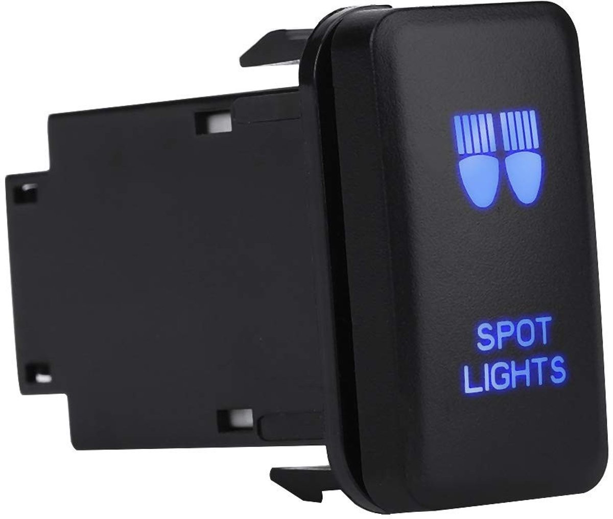 Allecto - Auto Rocker Schakelaar - 12 V LED - Duurzaam en Betrouwbaar - Blauw - Voor Spot Lichten - Eenvoudige Installatie - Geschikt voor Landcruise