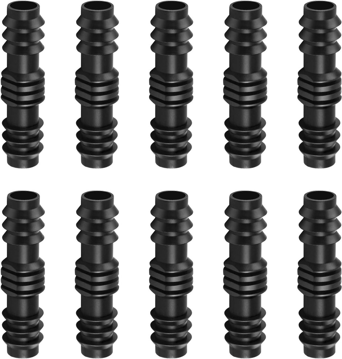 Rechthoekige Slangverbinder 16mm (1/2 inch) voor Tuinslangen, Geschikt voor Druppelirrigatie en Besproeiingssystemen, Set van 10 Stuks
