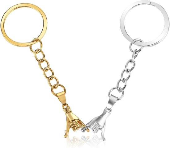 2 Stuks Koppels Sleutelhangers met Pinky Promise - Perfecte Matching Sleutelhangers voor Valentijnsdag, Cadeau voor Vriend en Vriendin
