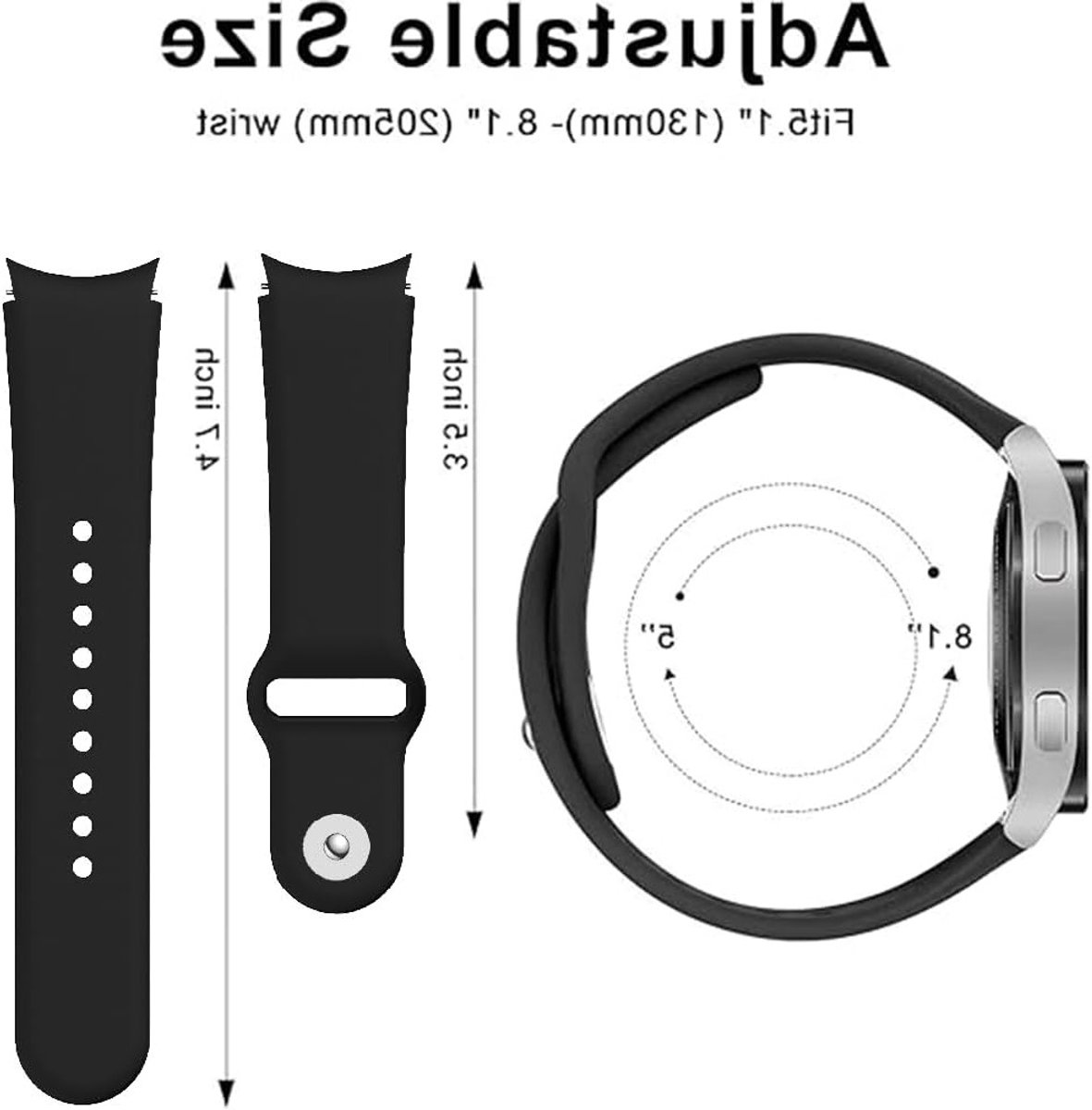 Siliconen Vervangband voor Smartwatch 20mm - Sportieve Armband voor Galaxy Watch 4, 5, 6 en 7 - Comfortabel, Waterdicht en Duurzaam