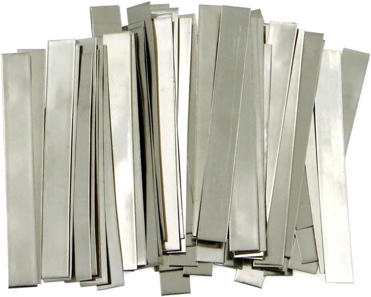 Nikkel Strips - Batterij Strips - Batterij Lassen - 99.6% Puur Nikkel - 50 x 6 x 0.15 mm - Zilver