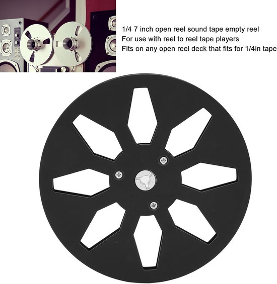 Lege Tape Spoel - Open Reel Tape - Muziek Opnemen - Luchtvaart Aluminium - 7 Inch - Zwart — afbeelding 3