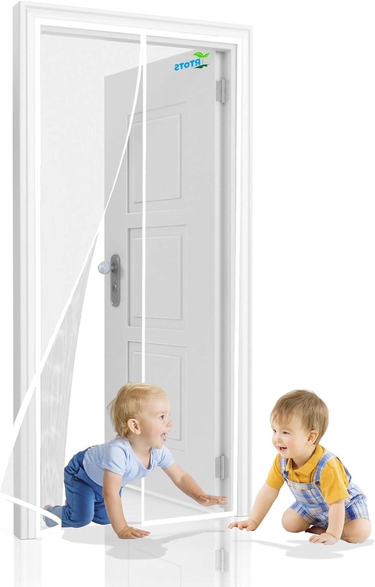 Vliegenhor Balkondeur - Insectenhor Deur - Insecten Buiten Houden - Automatisch Sluitend - 90 x 225 cm - Wit