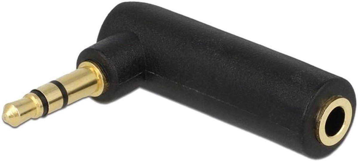 Audio Adapter - Verloopstekker AUX - Geluid Verbindingen - Gehoekte Buis - 35 mm 3-pins - Zwart