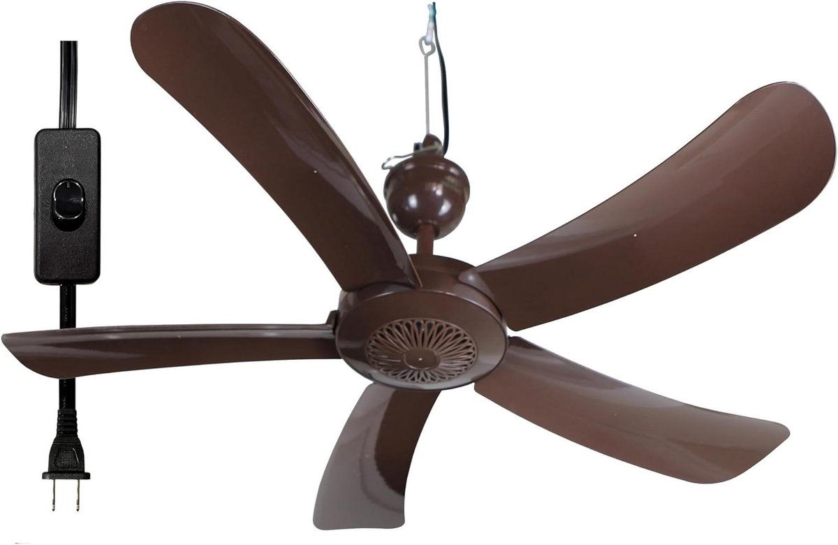 Draagbare Plafondventilator - Hangende Ventilator - Koelte Creëren - Stil 20W Motor - 78.7 cm Diameter - Bruin