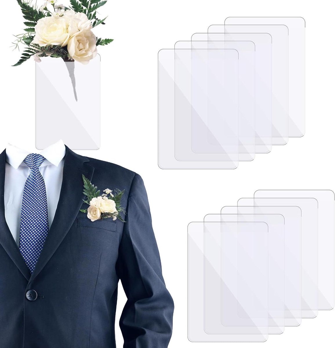 Boutonniere Plastic Hoes - Bloemhouder Pin - Bruiloft Accessoires - Doorzichtig Ontwerp - 123 x 84 cm - Helder