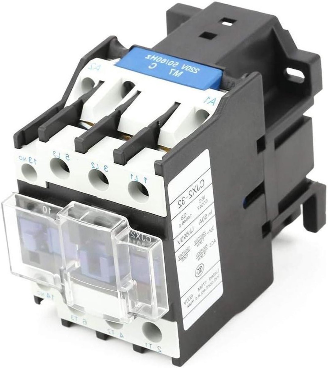 Contactor AC - Schakelaar Elektriciteit - Industriële Bedrijfszekerheid - Gevoelige Frontplaat - 11 x 9 x 6 cm - Grijs
