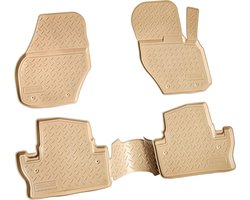Rubberen Vloermatten - Automatten Set - Auto Interieur Beschermen - Specifiek Voor Volvo V60 - Voor en Achter - Beige