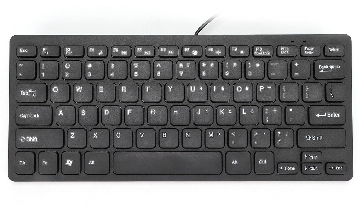 aladdien - Mini bedrade gaming-toetsenbord - Ultradun - Waterdicht - USB-toetsenbord - Draagbaar toetsenbord - Geschikt voor thuiskantoor - Zwart