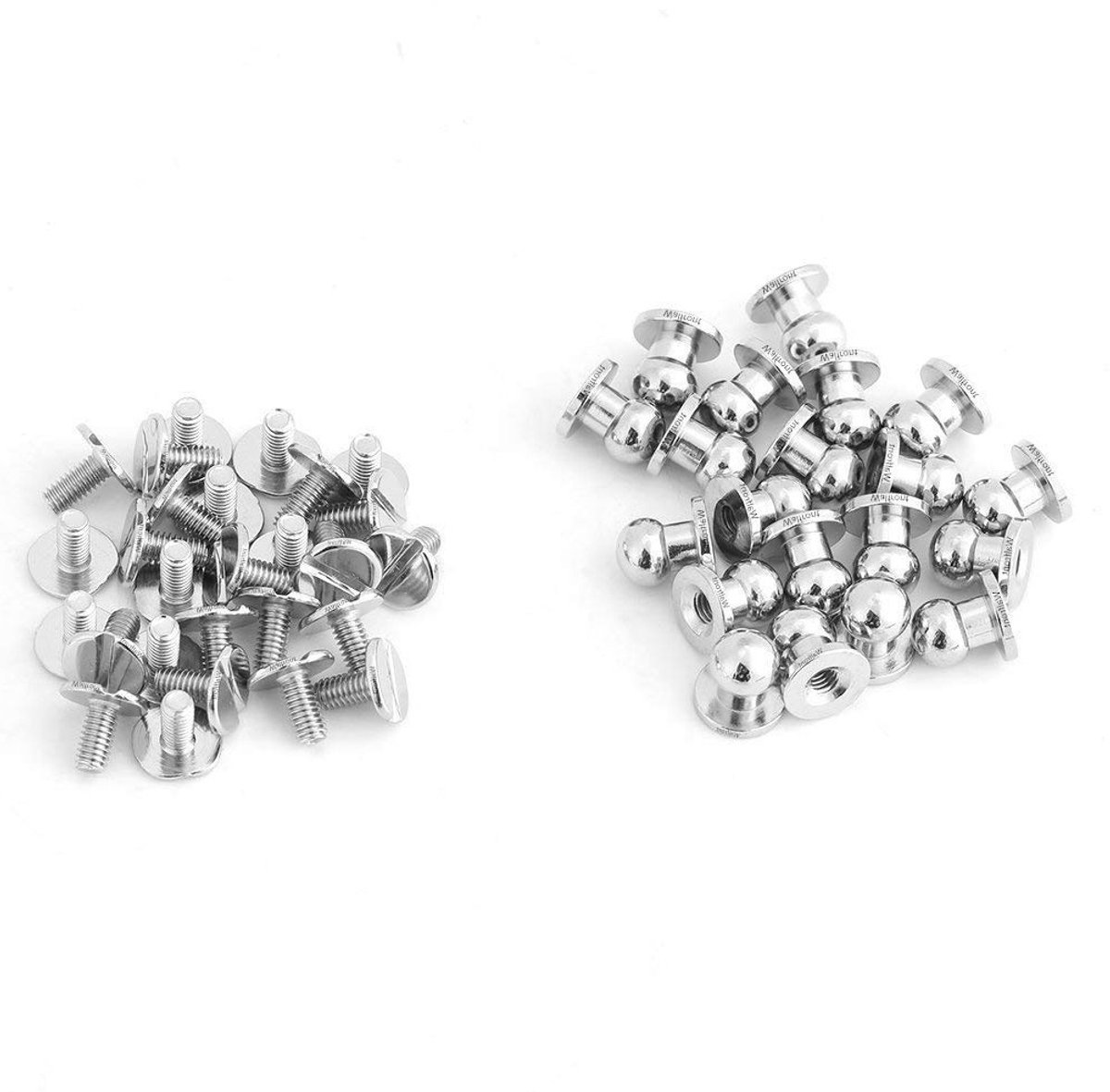 Ronde Knoop Rivet Knoppen Set van 20 Stuks voor DIY Leren Accessoires, Tas en Riemen, Schroefruggen en Decoratie