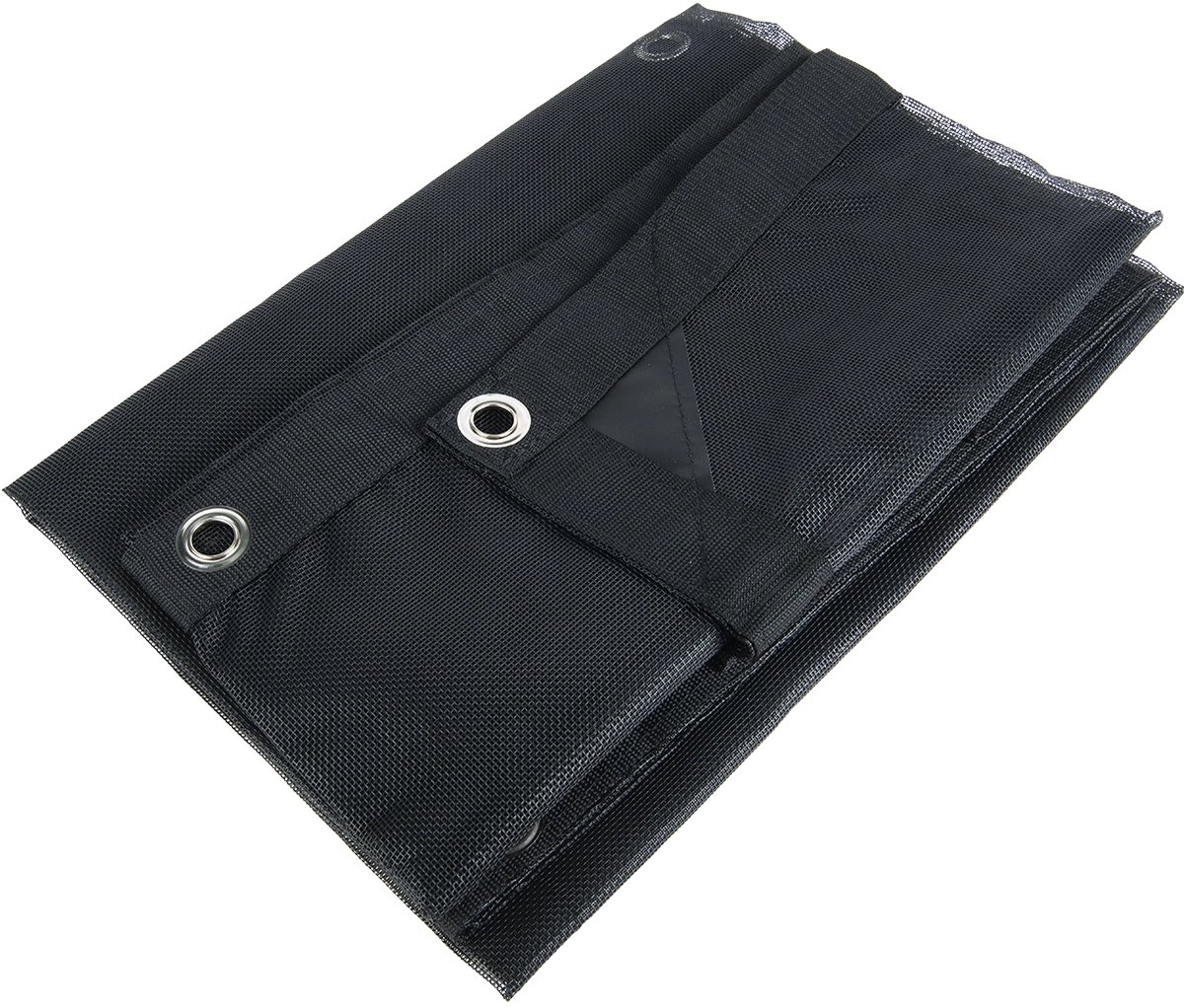 Gaasdoek PVC 200x350cm met zeilringen zwart fijnmazig