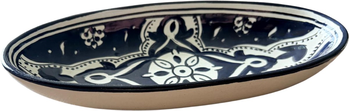 Schaal ovaal 20 cm Black Fond Salade | OS.BF.20 | Dishes & Deco