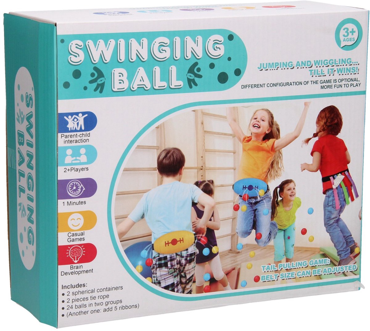 Lobbes speelgoed 2-in-1 spel lintjes pakken en swingbal set.