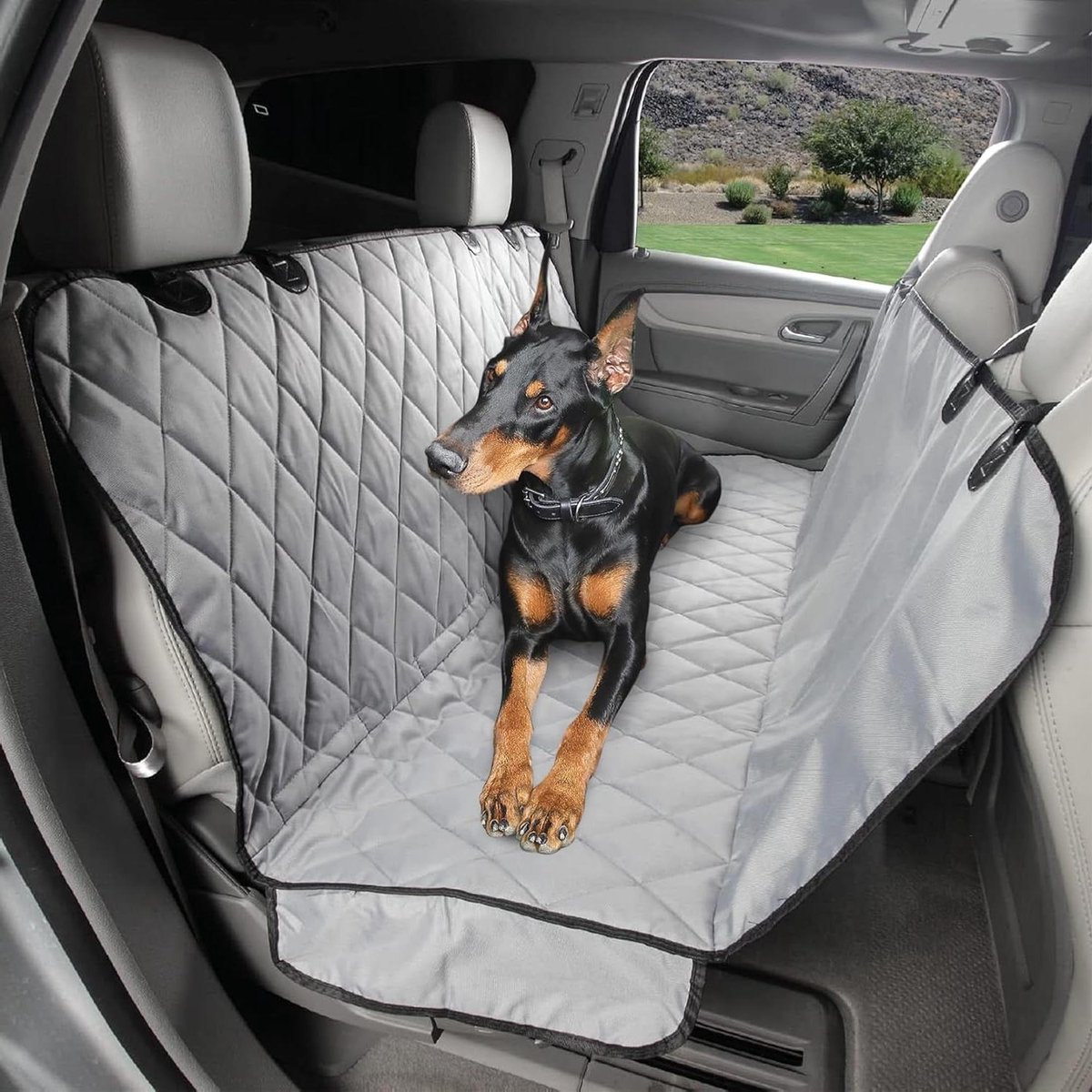 Honden Autostoelhoes - Honden Hangmat - Auto Beschermen - Waterdichte K9 Shield - 152 cm Breed - Grijs