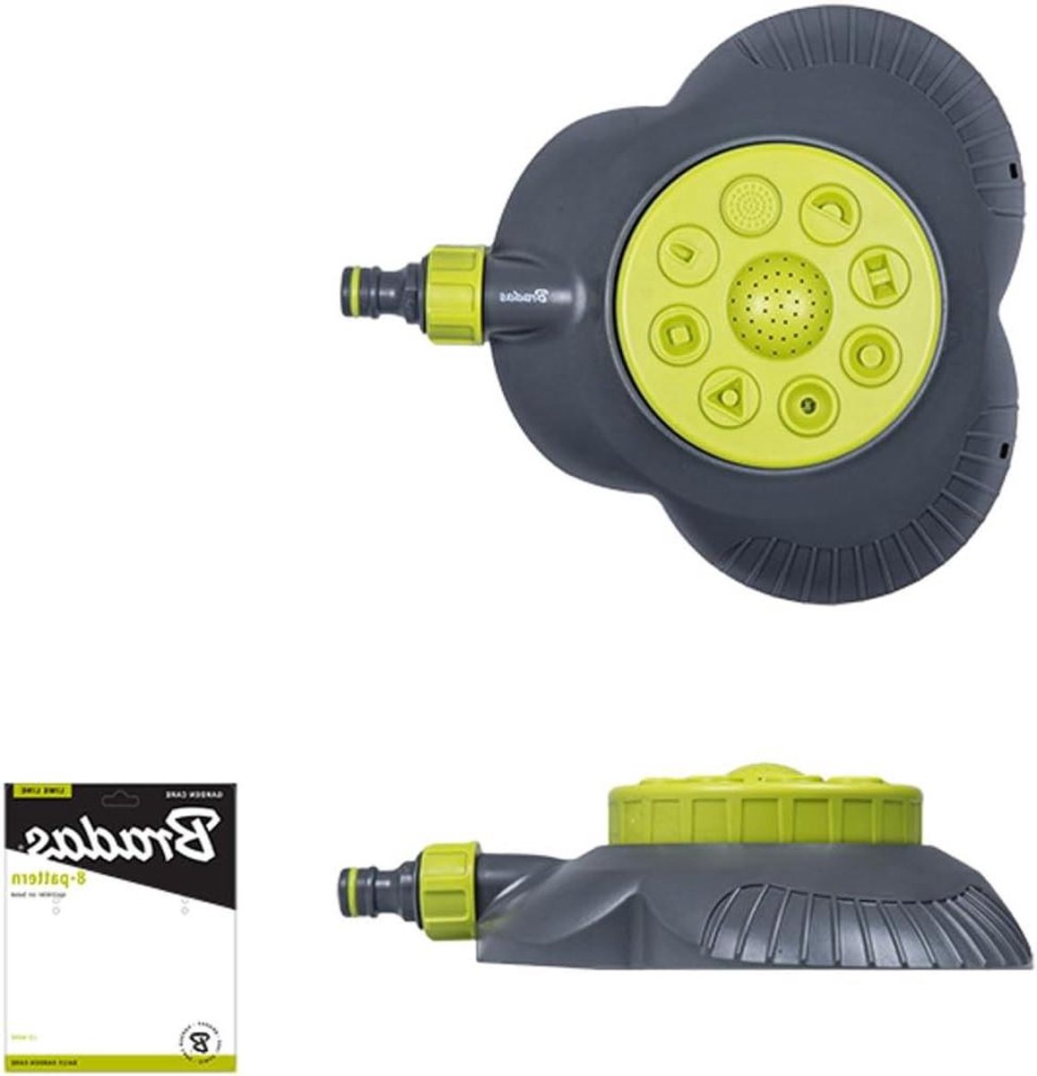 Gazonsproeier - Sprinkler cirkelsproeier - Gazon water geven - 8 sproeiprogramma's - 45m² sproeibereik - Lichtgroen-grijs