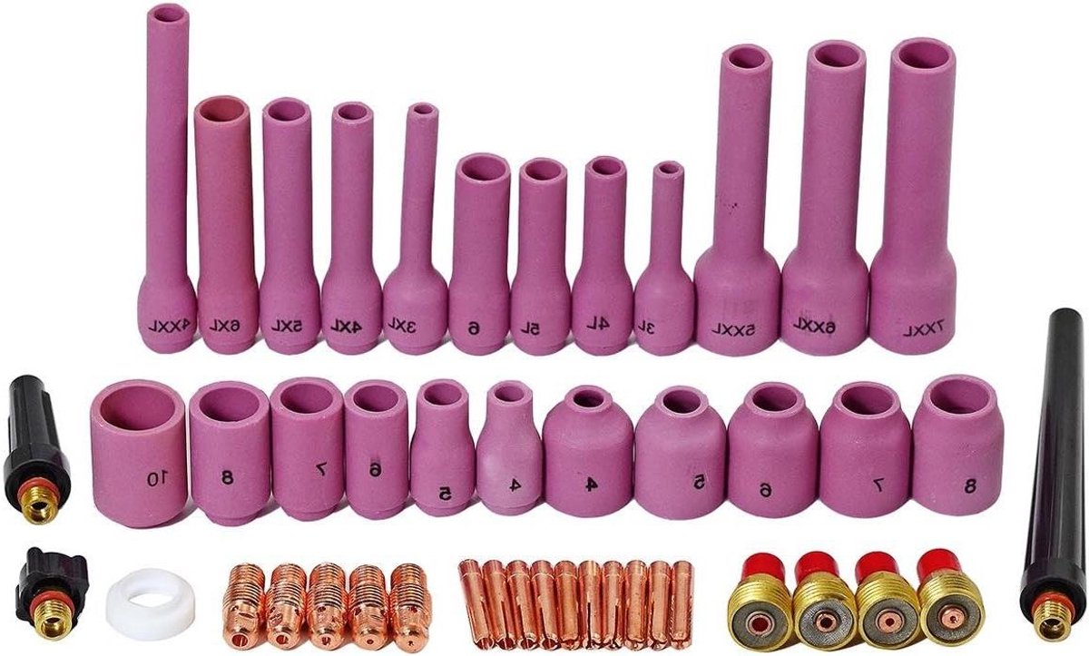 TIG Gas Lens Kit - WIG Accessoires Set - TIG Lassen - 46 Delige Set - Diverse Maten