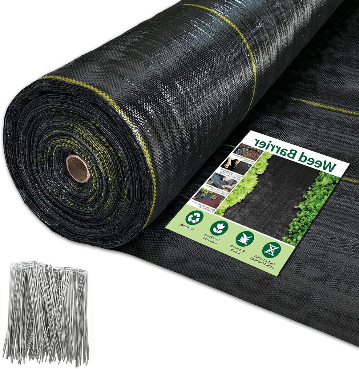 Onkruidbarrièrestof - Bodembedekker Tuin - Onkruid Vrij Houden - Duurzaam Geweven Polypropyleen - 4 ft x 90 m - Zwart