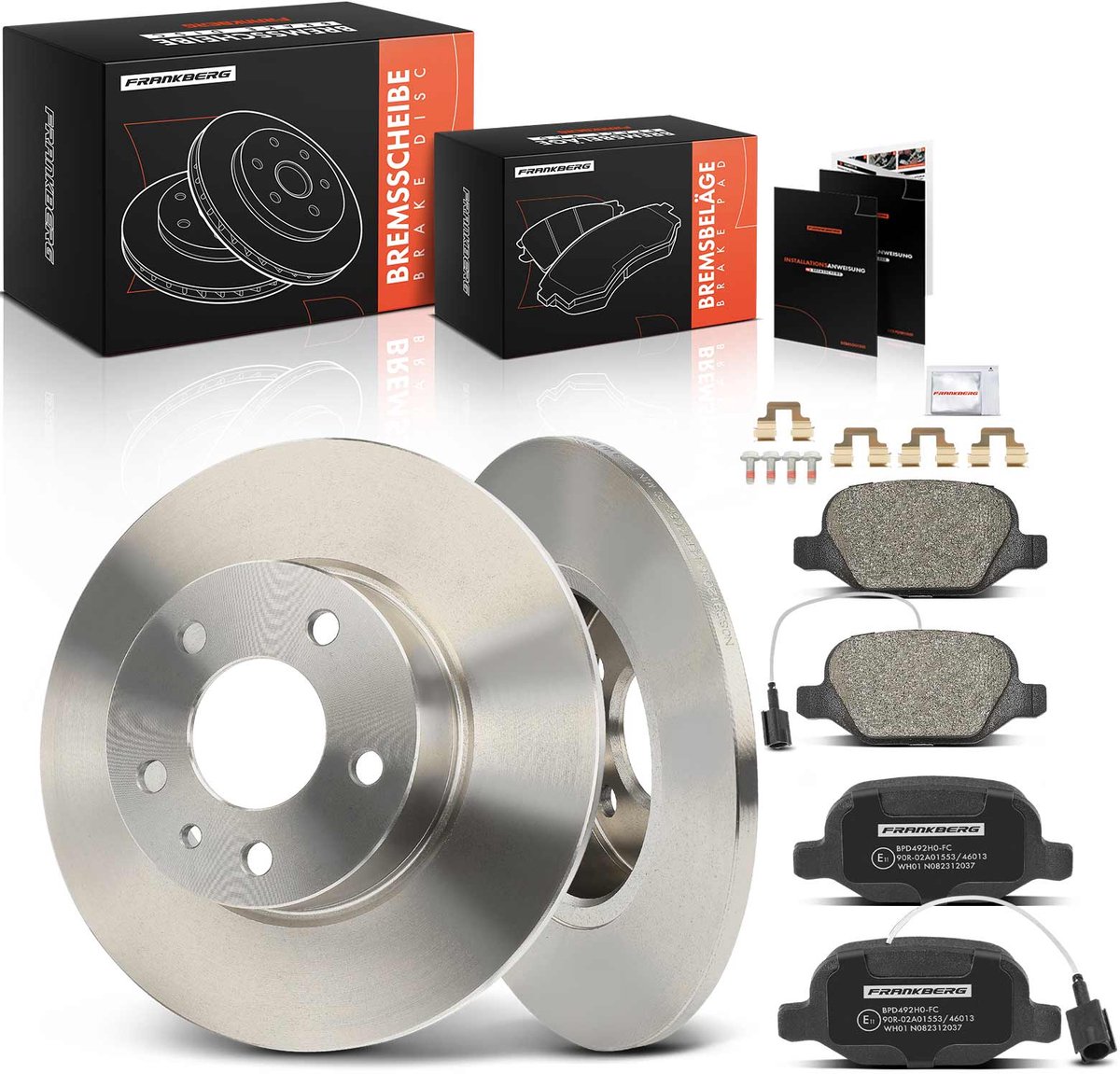 Frankberg 2x remschijven 4x remblokken achteras voor Alfa Romeo