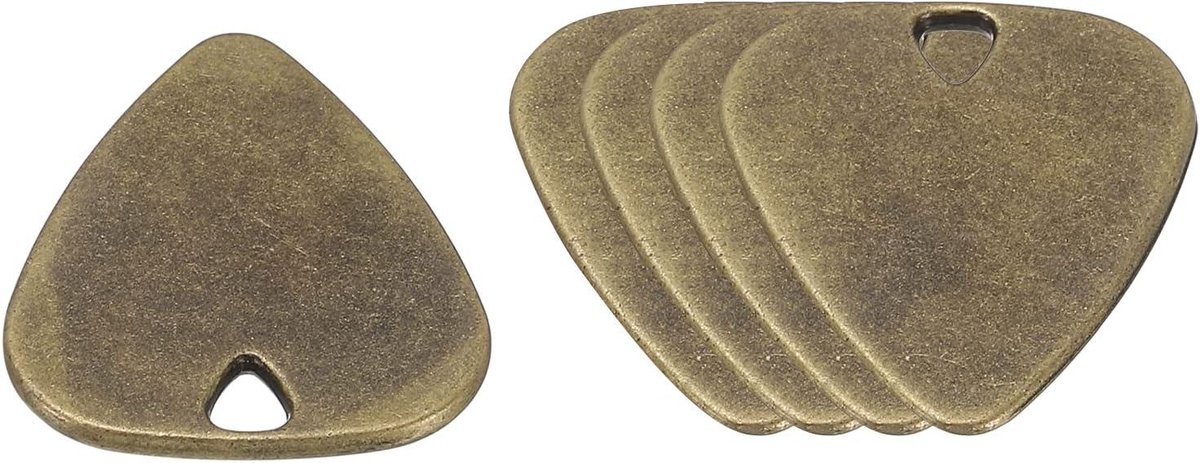 Gitaar plectrums - Metaal picks - Muziek maken - Duurzaam metaal - 5 stuks 18 mm - Brons