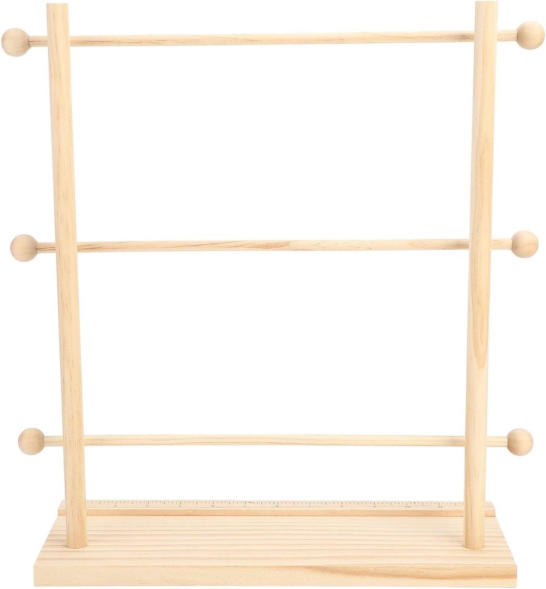 Vouwbaar opbergrek voor linten, meerdere lagen, houten organizer voor spoelen en haaknaalden, ideaal voor knutselen en hobby's
