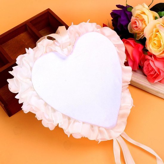 Elegante Ringkussen voor Bruiloft, Perfect als Gastcadeau, Inclusief Ringdoos en Decoratie — afbeelding 2