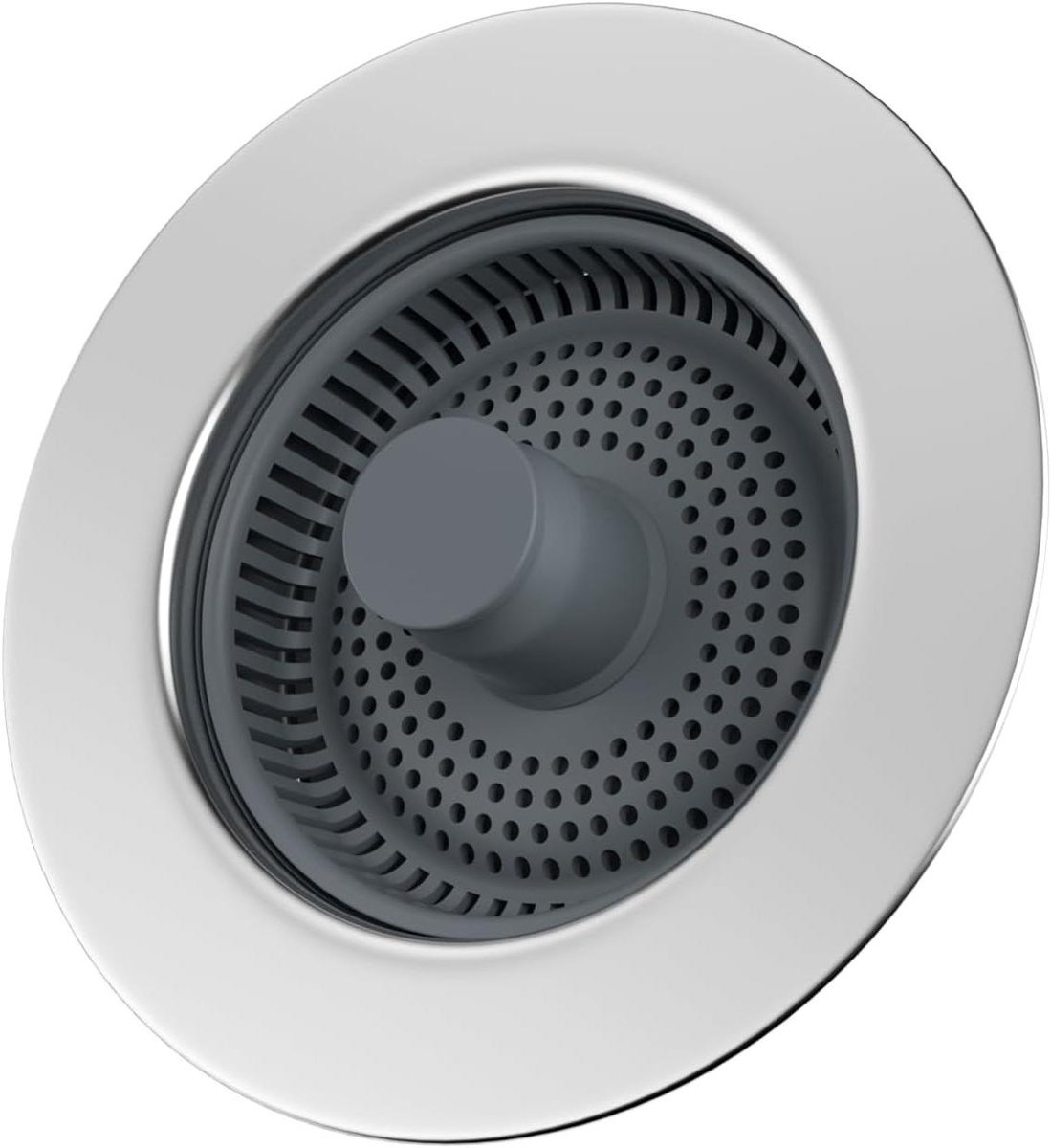 Zeef voor keukenspoelbak - Gootsteenplug Stop - Keuken Afvoer Beschermen - 3-in-1 Functionaliteit - 70-86 mm - Roestvrijstaal