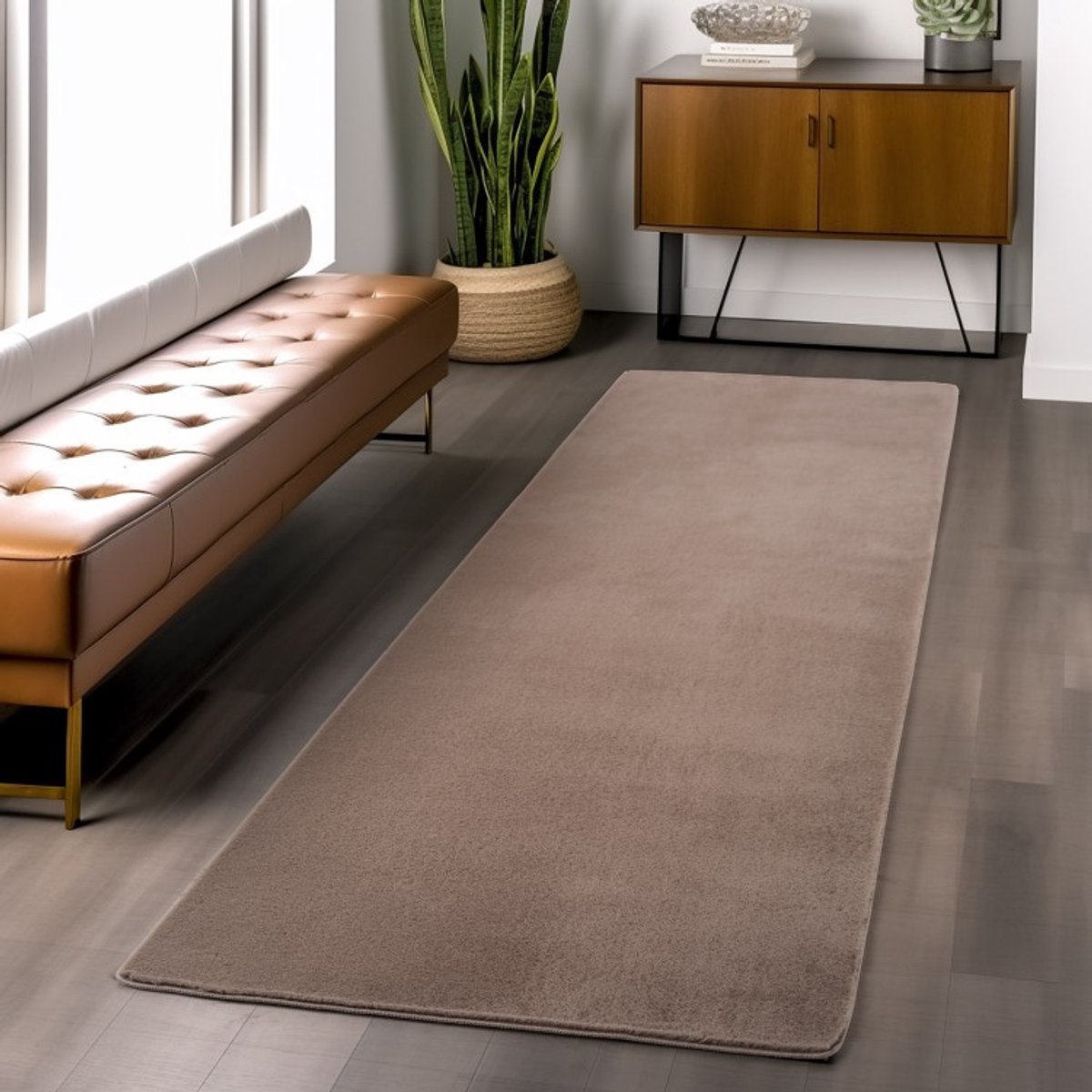 TapisTrend Designer tapijt Mocca 140x200 cm Binnenkleed, voor woonkamer en slaapkamer, bohemian stijl, antislip, modern design