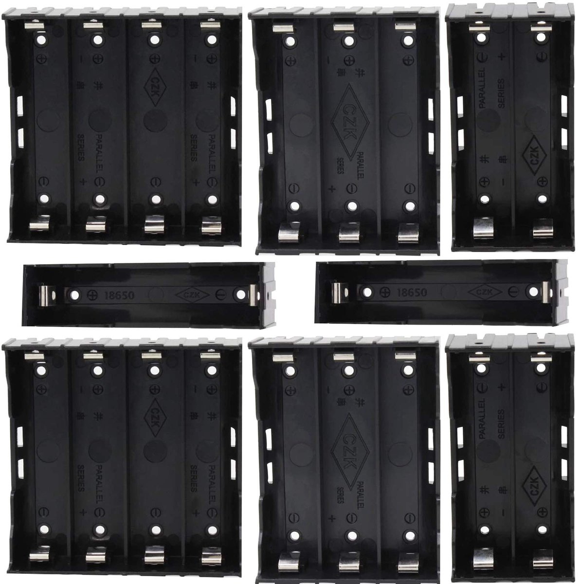 aladdien - 18650 batterijhouder - 8 stuks opbergdoos - Kunststof - Batterijafdekking - Duurzaam en veilig - Geschikt voor 18650 batterijen - 28,6 x ..