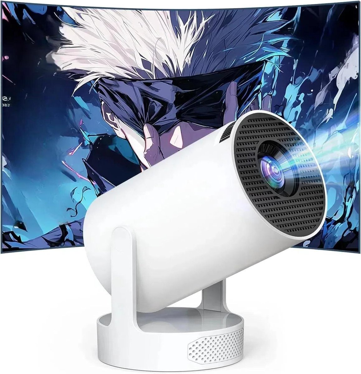 Mini Projector - Draagbare Beamer - Film Avond Thuis - Ingebouwde Android TV - 35-350 Inch Beeld - Wit