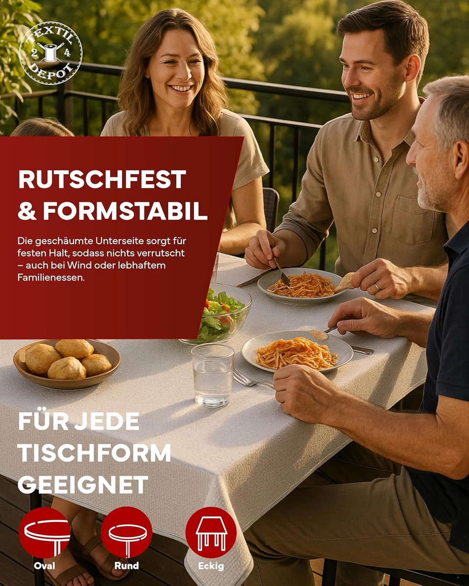 Tafelkleed Rond - Tuinkleed Balkonkleed - Buiten Eten - Weerbestendig PVC - 160 cm - Lichtgrijs