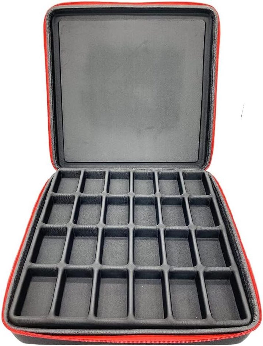 Dobbelstenen Opbergkoffer - Dobbelsteenhouder Matrijzen - Rollenspellen Organiseren - Verwijderbare Trays - 36cm x 36cm x 9cm - Zwart
