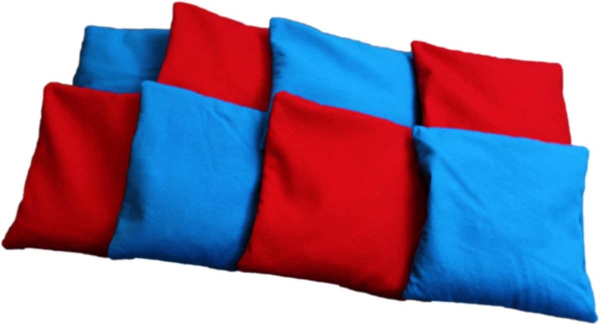 Originele Cornhole Bean Bag Set (8) - 4 rode en 4 blauwe Cornhole zakjes - Hoogwaardige Kwaliteit — afbeelding 4