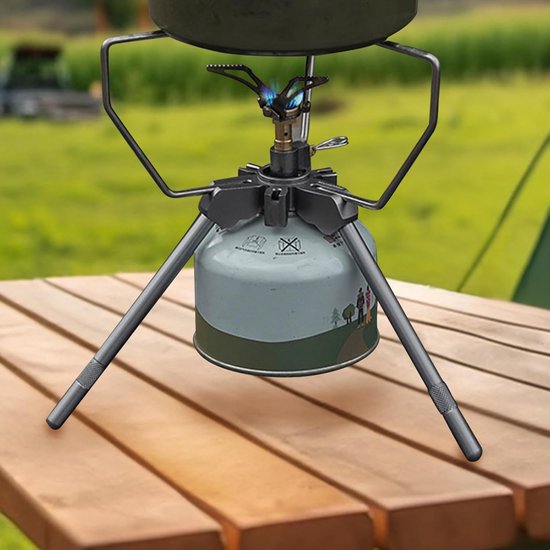 Kooktoestel Statief - Outdoor Houder - Kamperen Koken - Verstelbare Hoogte - 32.5 cm - Zilver — afbeelding 2