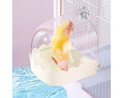 Vogelbad Kooi - Badhuisje Vogels - Vermaak Vogels - Transparant Ontwerp - 14.5 cm Hoog - Transparant