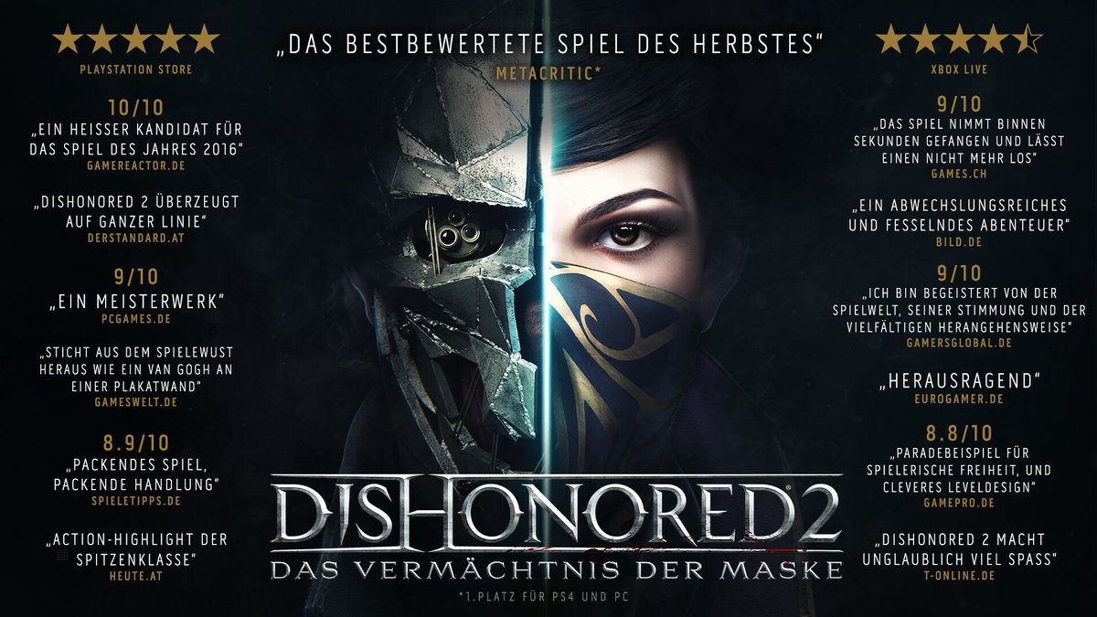 Bethesda Dishonored 2, PlayStation 4, M (Volwassen), Fysieke media