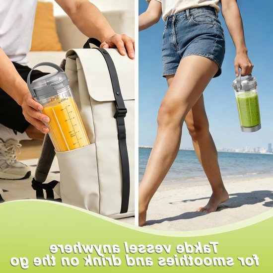 Vervangende Mesbescherming en Deksel Kit voor Draagbare Blender - Accessoires voor Ninja Blenders BC151/BC100 Series, Perfecte Pasvorm en Duurzaam Plastic van Merkloos — afbeelding 4