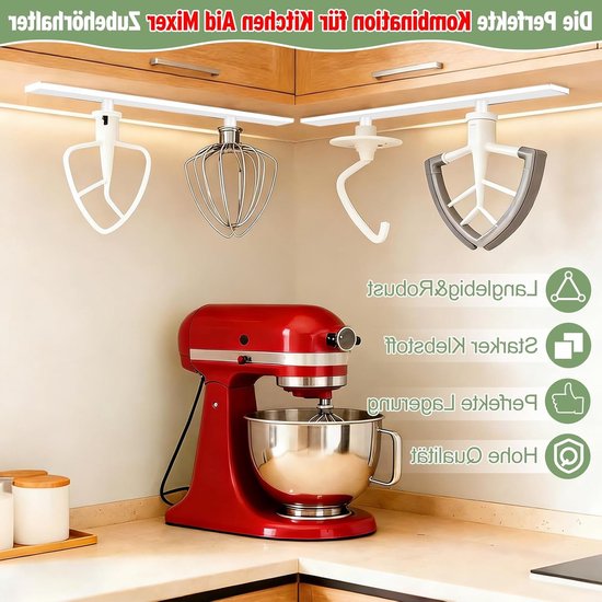 4 Stuks Houder voor Kitchenaid Blender Accessoires, Organizer voor Keukenmixers en Keukenaccessoires, Ideaal voor Opberging en Organisatie in de Keuken van Merkloos — afbeelding 3