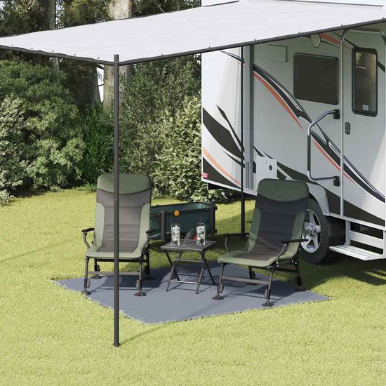 vidaXL - Tenttapijt - Blauw - en - Grijs - 200 - x - 200 - cm - Polyetheen van Merkloos — afbeelding 2