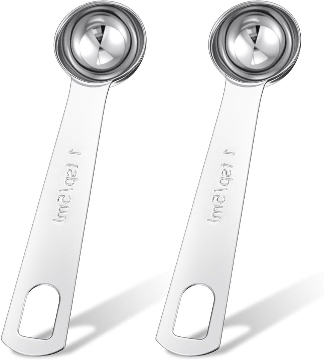 Maatlepels Set - Keuken Lepels - Koken Bakken - Roestvrij Staal - 5 ml - Zilver