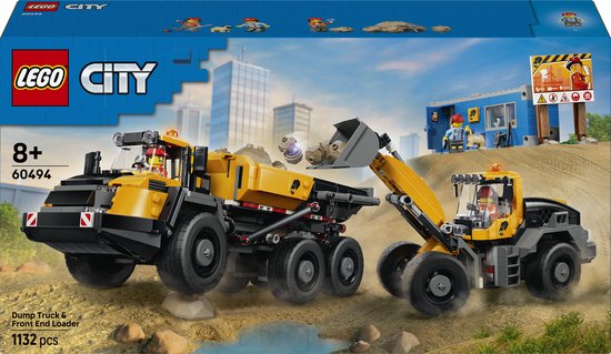 LEGO City Kiepwagen en Voorlader Voertuig Speelgoed voor Kinderen 60494