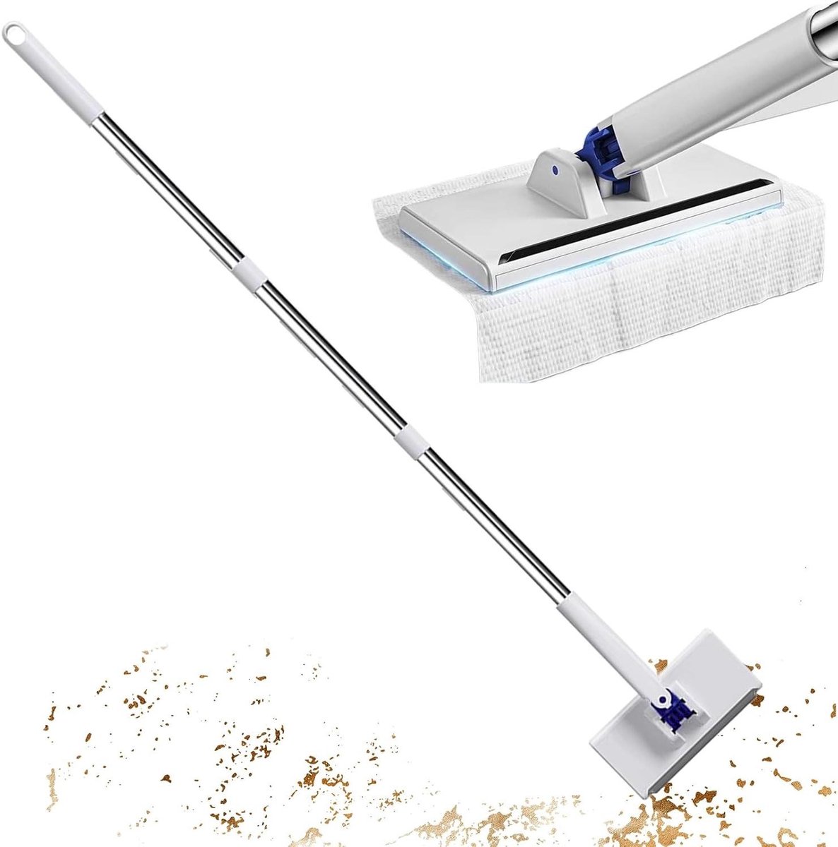 Dweil - Vloerreiniger - Efficiënt Schoonmaken - 360 graden draaibaar - 83x107 cm - Wit