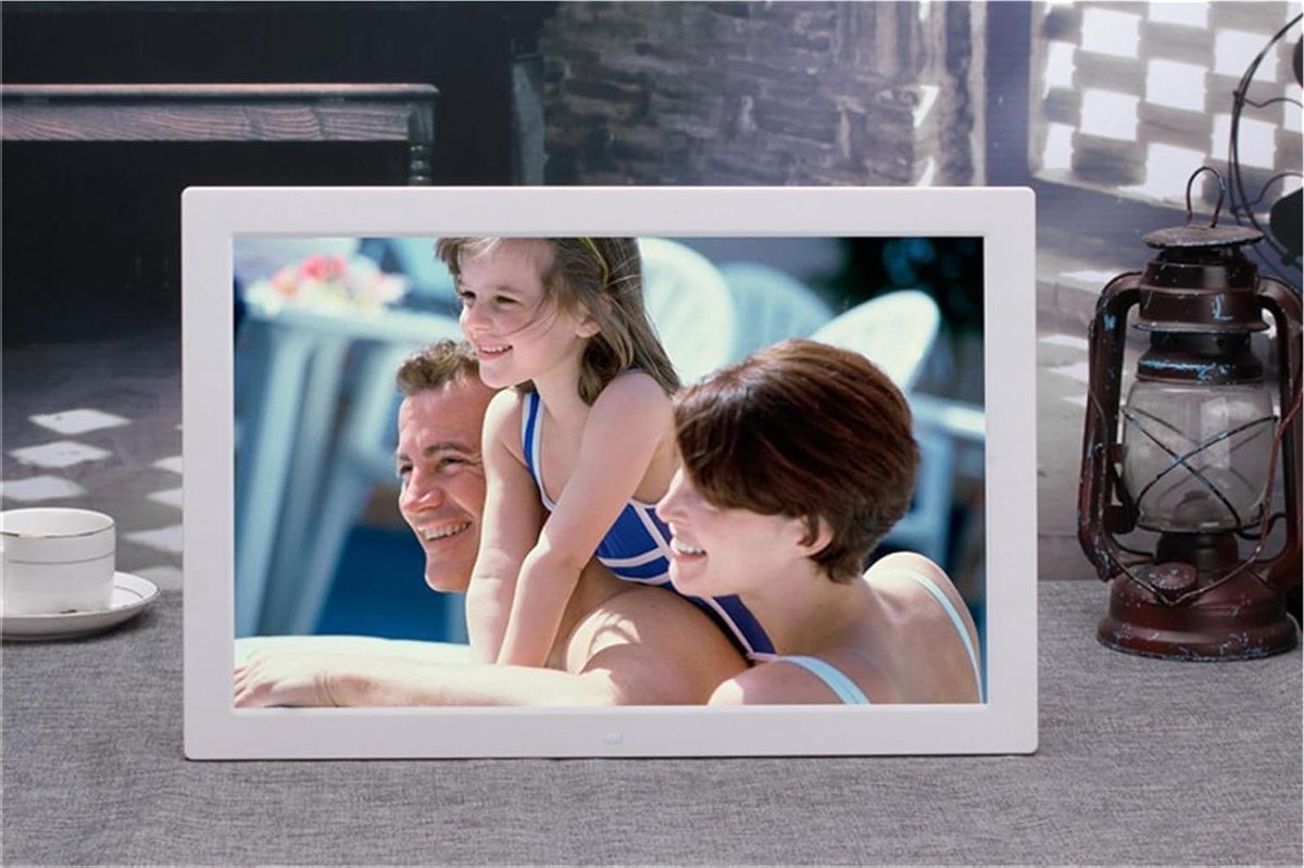 Digitale Fotolijst - Multimedia Speler - Foto's Tonen - Verticale Wandmontage - 17 inch - Wit