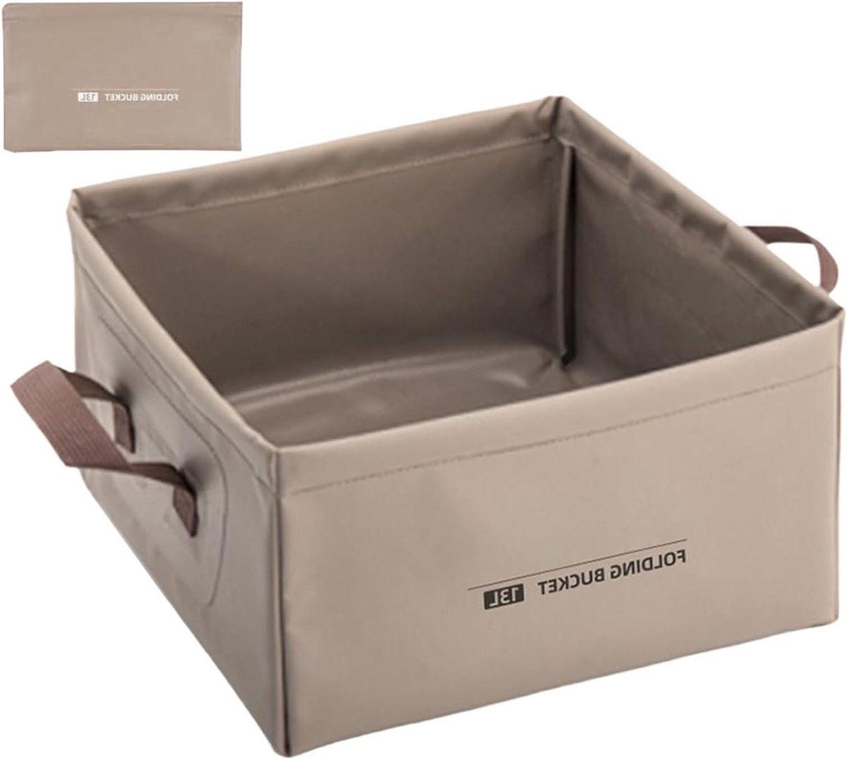 Vouwbare emmer - Draagbare watercontainer - Kamperen en reizen - Scheurwerend PVC-materiaal - 13 liter - Koffie