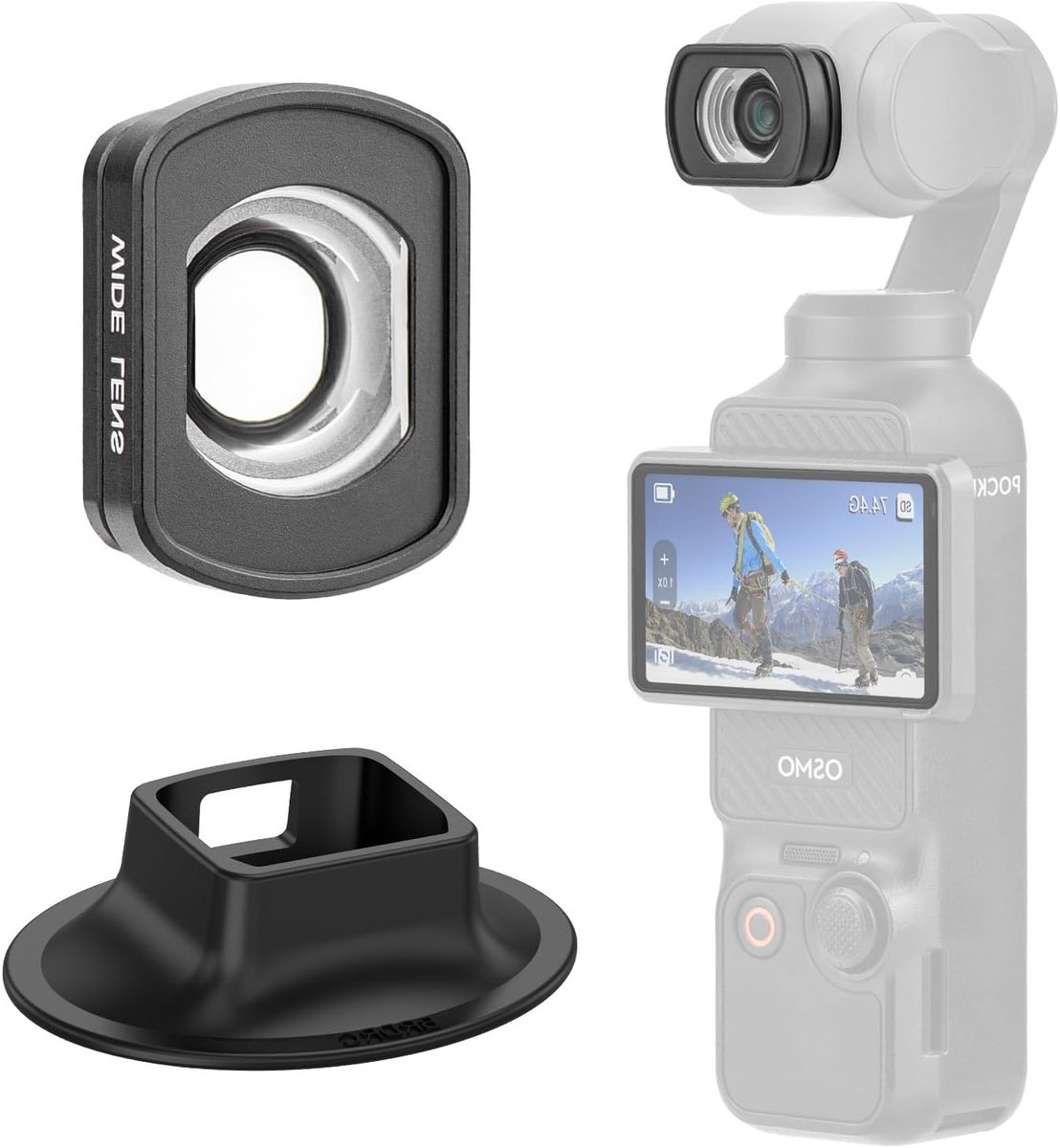 Pocket 3 Breedhoeklens, 0.72X Magnetische Breedhoekfilter met Basisstand voor DJI OSMO Pocket 3 - Uitgebreid 112° FOV, Creatieve Accessoires voor Videografie en Fotografie