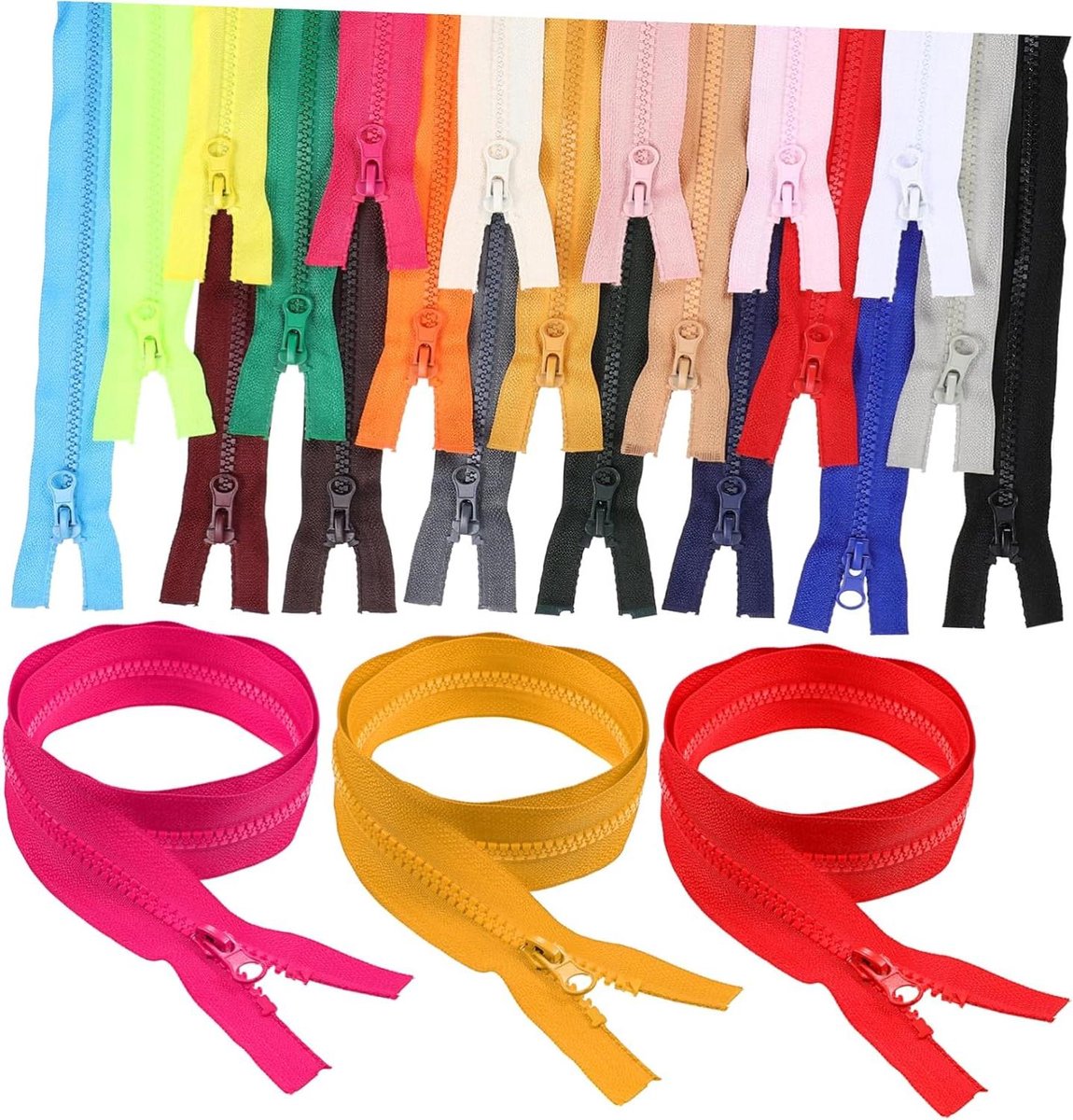 Hars Ritsen Set - Naai Ritsen - Kleding Repareren - Gladde Tanden - 21 Stuks - Veelkleurig