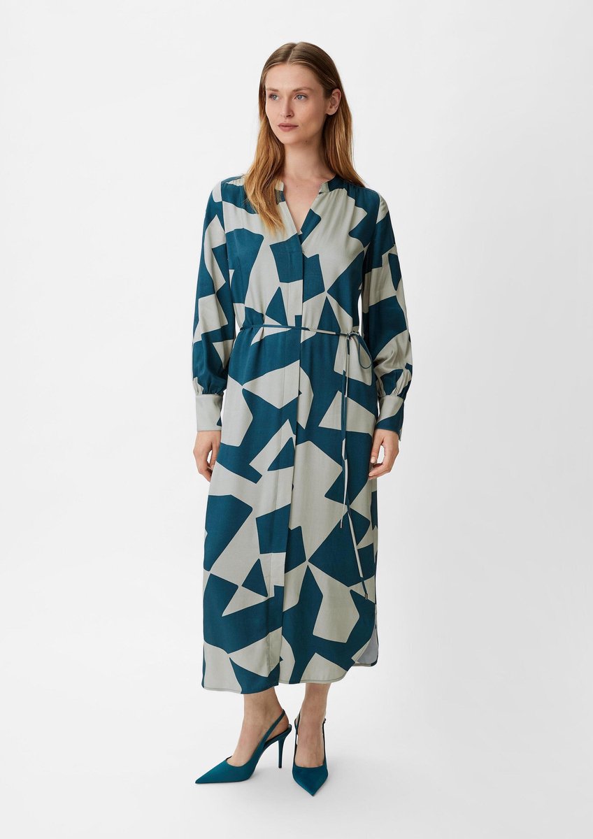 comma - female - Twill-Kleid mit Stoffgürtel