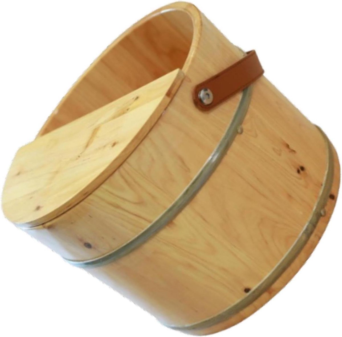 Houten Voetenbad - Voetenbad Emmer - Voet Ontspanning - Draagbaar Ontwerp - 35 x 35 x 32 cm - Houtkleur