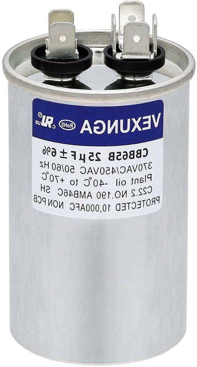 Startcondensator Motor - Condensator CBB65 - Motor Starten - Zelfherstellend Polypropyleen - 25uF 450V - Zwart
