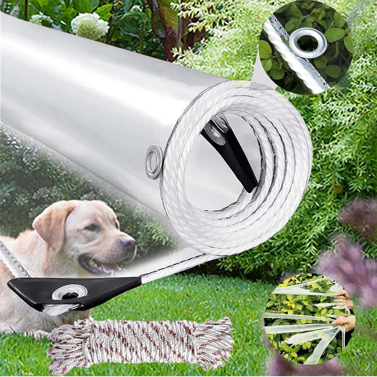 Dekzeil - Afdekzeil Transparant - Buiten beschermen - Zwaar PVC Vinyl - 2 x 2 m - Transparant