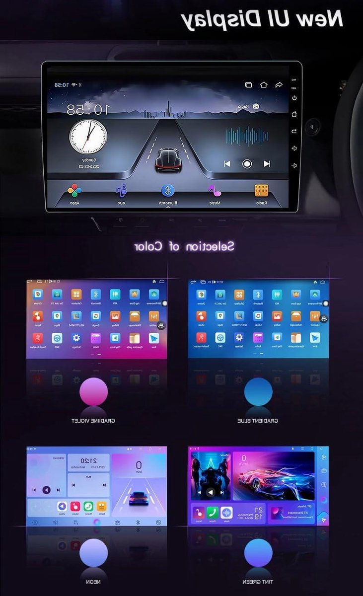 Autoradio Android - Multimedia Systeem - Navigatie Auto - 9 inch Touchscreen - 2 DIN - Zwart